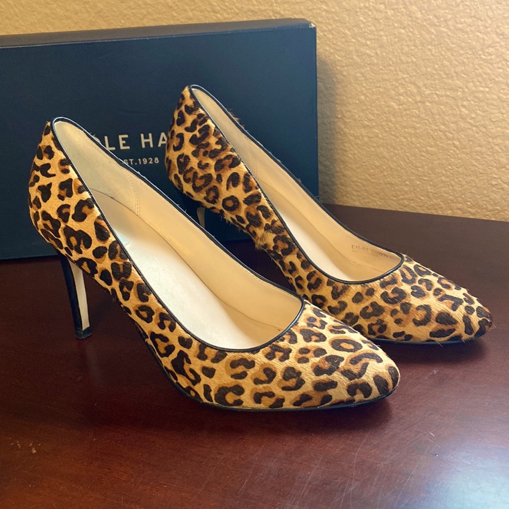 Cole Haan Fair Haven Calf Hair Pump - 8B- Leopard Cheetah Animal Print